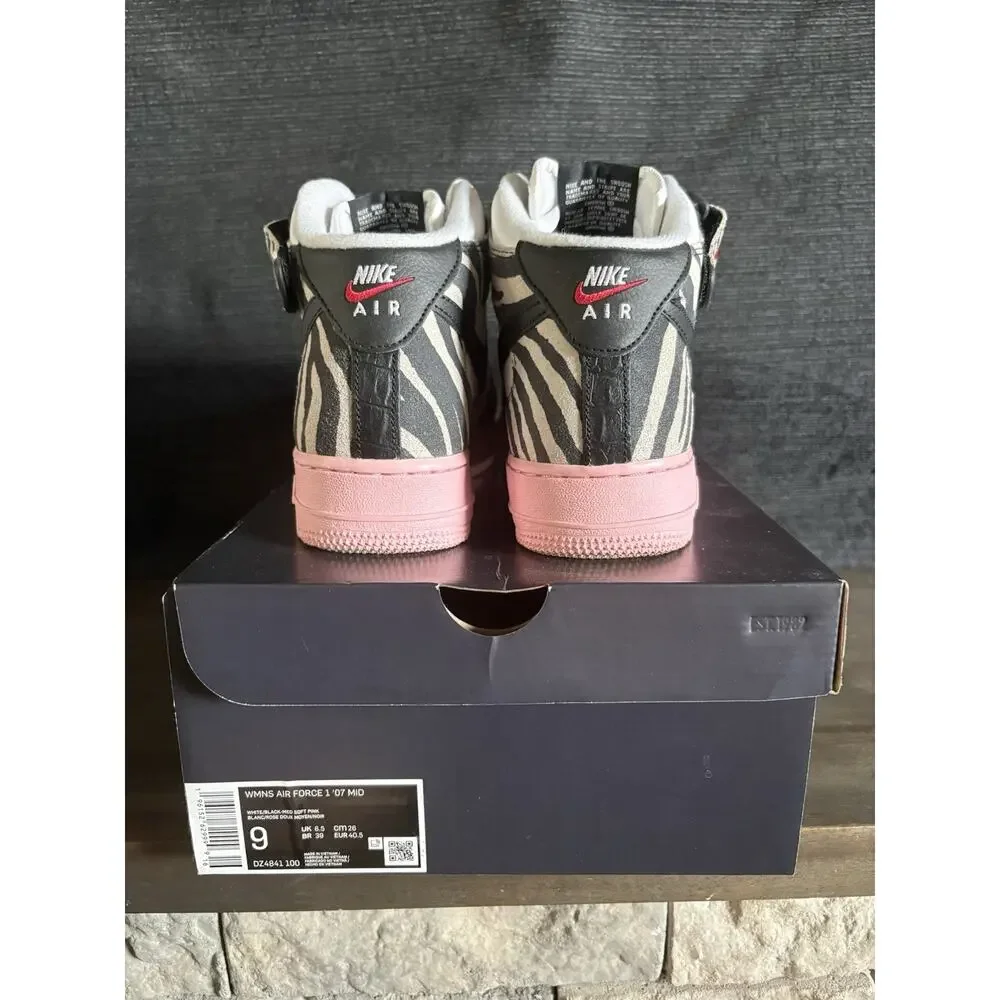 Nike Air Force 1 Mid Tunnel Walk Women’s Size 9 Animal Print Pink DZ4841 100